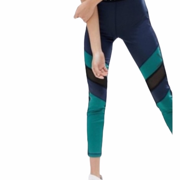 MINKPINK Pants - Minkpink Move Splice Mesh Blue Green Leggings